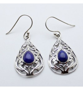 boucles d'oreilles en argent et lapis lazuli