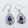 boucles d'oreilles en argent et lapis lazuli