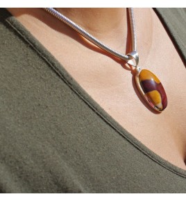 pendentif argent 925 et jaspe
