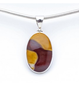 pendentif argent et jaspe mokaite