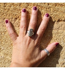 bague aigue marine brute