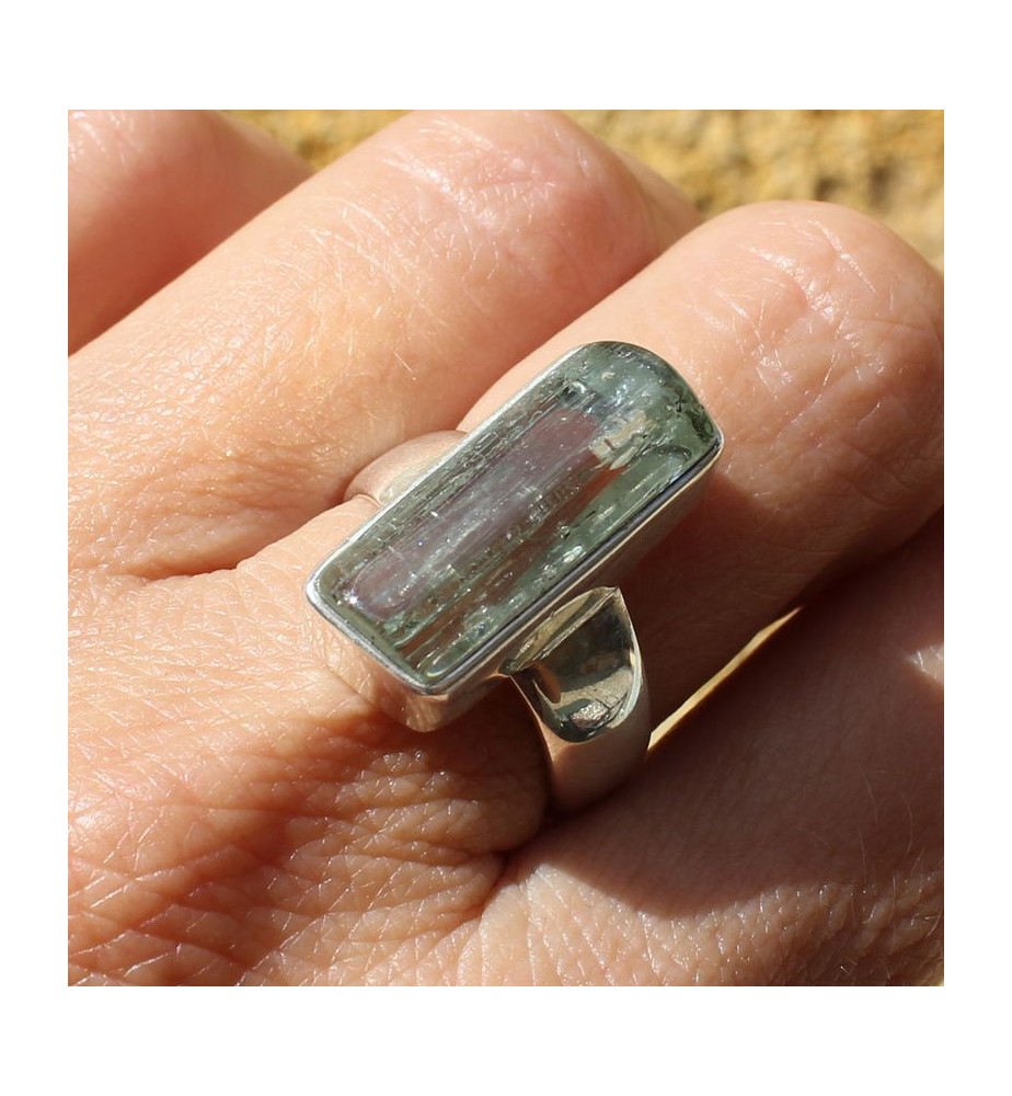 bague aigue marine naturelle