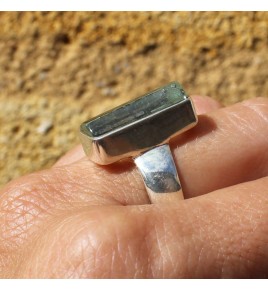 bague argent pierre verte