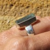 bague argent pierre verte
