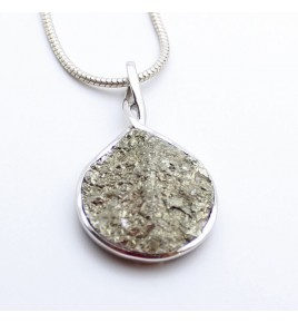 pendentif argent et pierre dorée