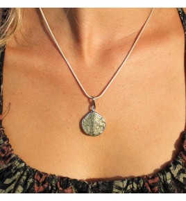 pendentif argent 925 et pyrite