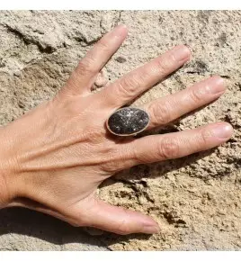 bague argent 925 et pierre marron