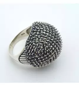 bague argent et marcassite