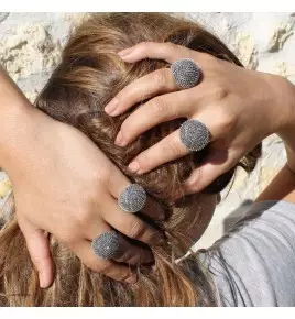 bague argent et marcassite