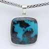 pendentif argent et azurite