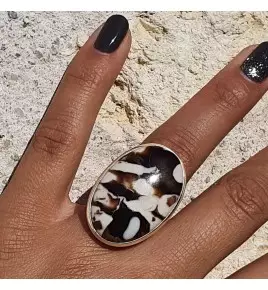 bague argent et peanut wood