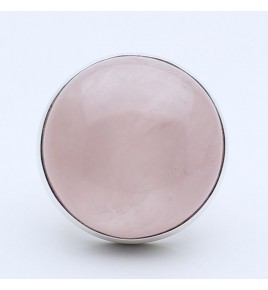 bague argent et pierre rose