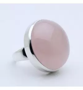 bague argent et quartz rose