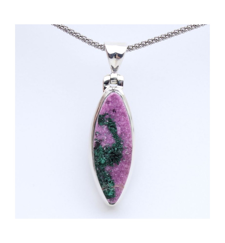 pendentif argent et cobalto-calcite pendentif argent et cobalto-calcite