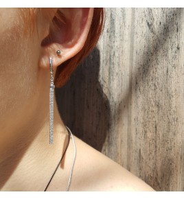 boucles d'oreilles en argent rhodié