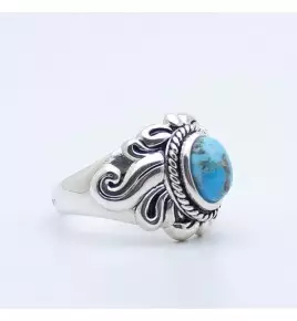 bague argent et turquoise