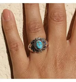 bague argent et turquoise