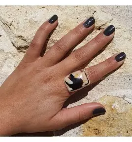 bague argent et peanut wood