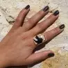 bague argent 925 et peanut wood