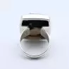 bague argent et pierre marron