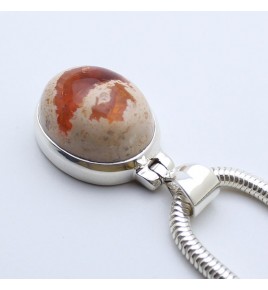pendentif argent et opale de feu
