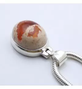 pendentif argent et opale de feu