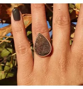bague argent et pyrite
