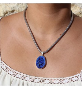 Chaîne en argent rhodié 925 épaisse, maille serpent