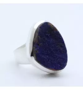 bague argent azurite