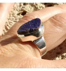 bague argent azurite