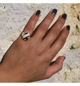 bague argent peanut wood