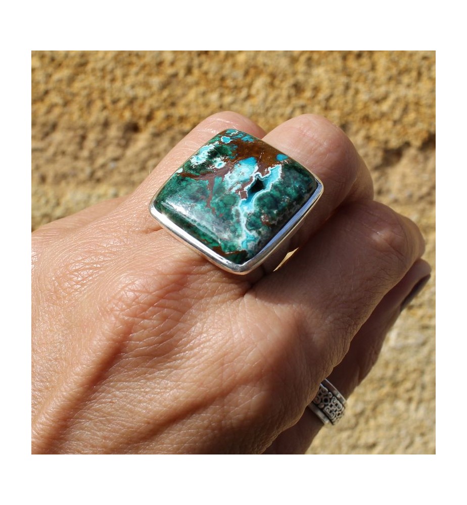 bague argent et pierre