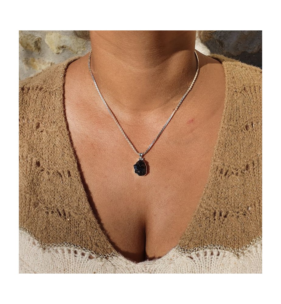 pendentif argent grenat