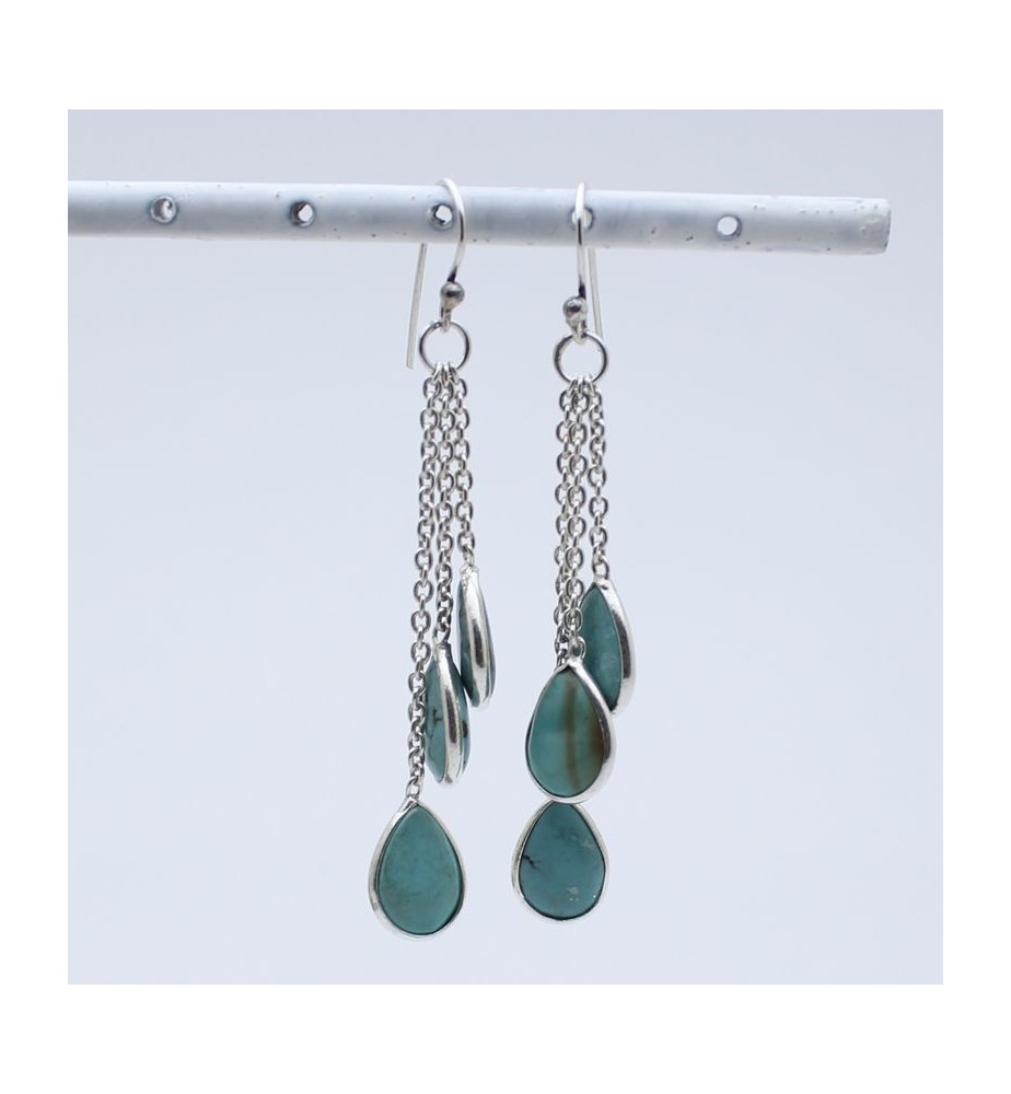 boucles d'oreilles argent et turquoise boucles d'oreilles argent et turquoise