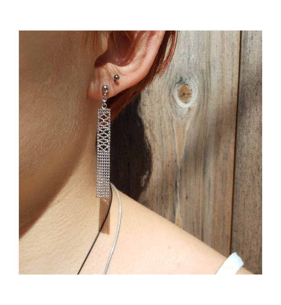 boucles d'oreilles argent rhodié