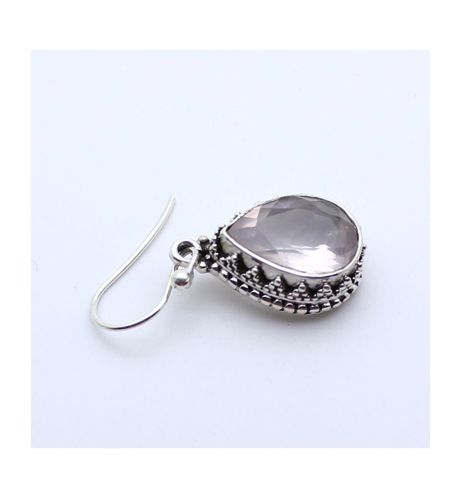 boucles d'oreilles argent avec pierre