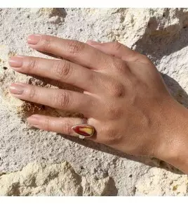 bague argent jaspe