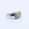 bague argent et pierre dorée