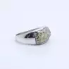bague argent et pierre dorée