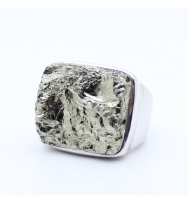 pyrite bague argent