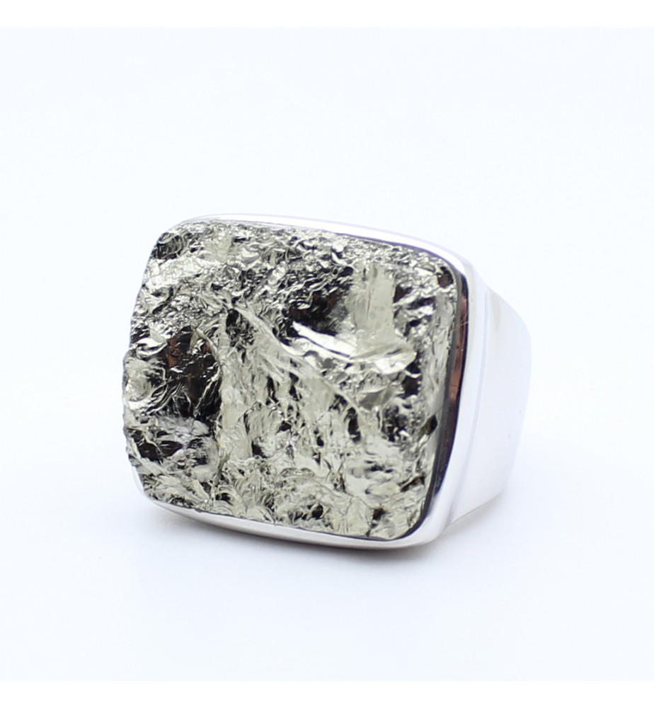 pyrite bague argent