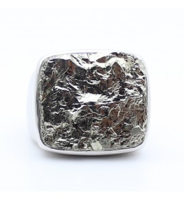 bague argent pyrite