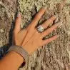 bague pyrite argent