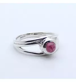 bague argent tourmaline rose