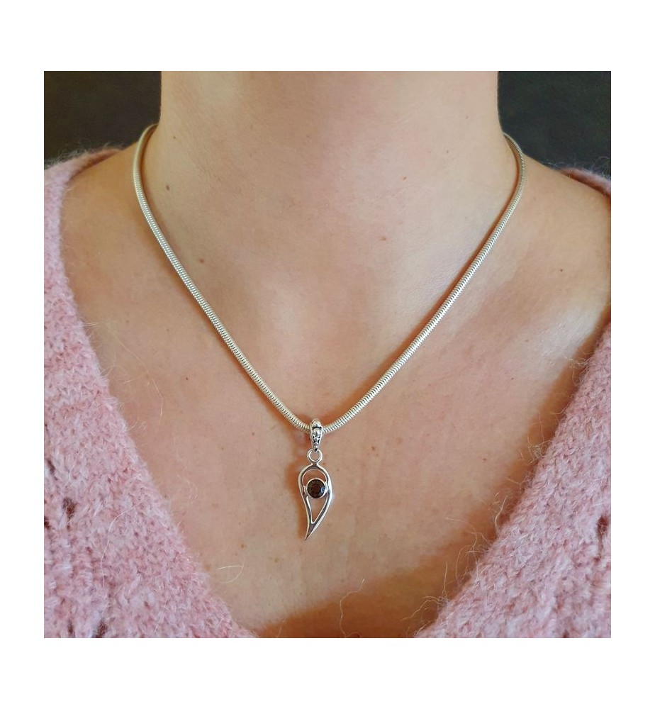 quartz fumé pendentif