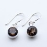 boucles d'oreilles argent quartz fumé