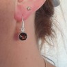 quartz fumé boucles d'oreilles