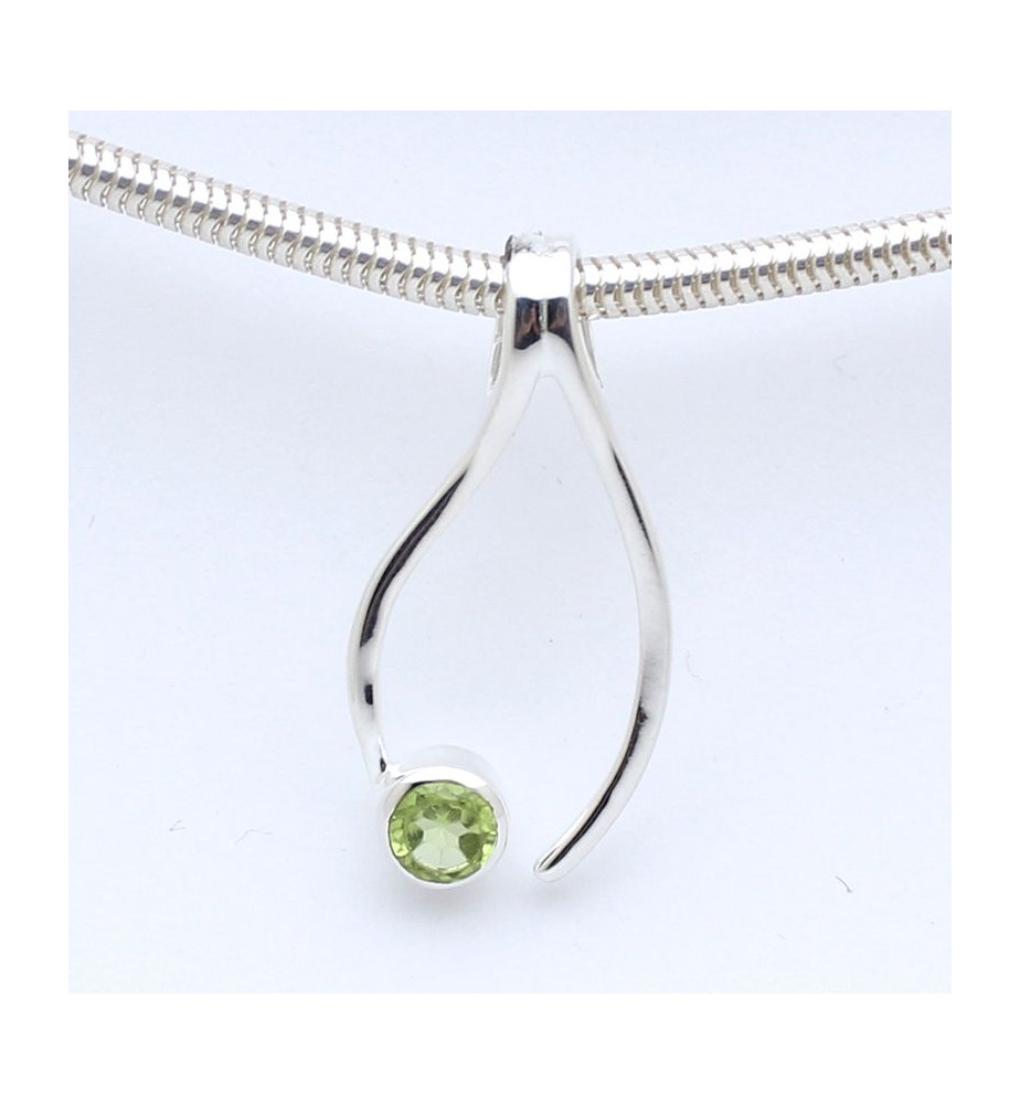 pendentif péridot argent