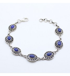 bracelet argent pierre bleu