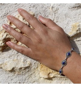 bracelet argent pierre bleu
